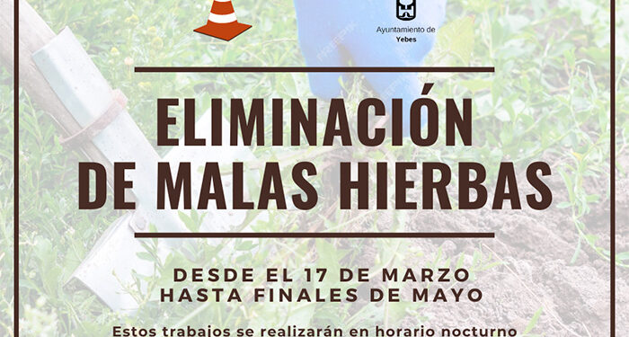 El Ayuntamiento de Yebes iniciará un plan de limpieza que eliminará las malas hierbas y malezas de la vía pública del municipio