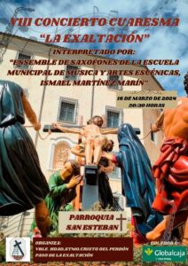 La V. H. del Stmo. Cristo del Perdón celebra el 16 de marzo la VIII edición de su Concierto de Cuaresma “La Exaltación”