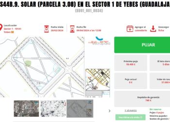 A subasta suelo urbano en Yebes de más de 5 millones euros procedente de la liquidación de Reyal Urbis