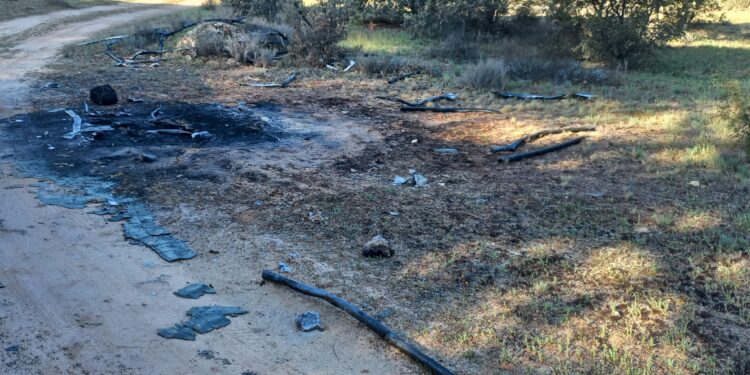 Encuentran el lugar en el que quemaron la envoltura del cobre robado en Jábaga