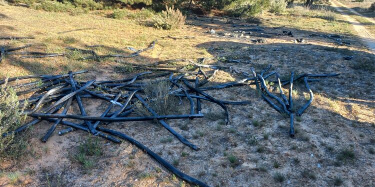 Encuentran el lugar en el que quemaron la envoltura del cobre robado en Jábaga