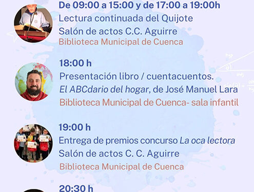 La lectura continuada de ‘El Quijote’ iniciará la celebración del Día del Libro del Ayuntamiento de Cuenca 1 La lectura continuada de ‘El Quijote’ iniciará la celebración del Día del Libro del Ayuntamiento de Cuenca