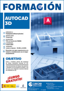 Últimas plazas para los cursos gratuitos de Inglés A2 y Autocad 3d de CEOE-Cepyme Guadalajara