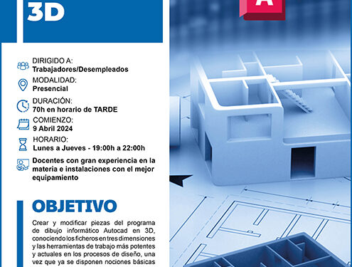 Últimas plazas para los cursos gratuitos de Inglés A2 y Autocad 3D de CEOE-Cepyme Guadalajara 1 Últimas plazas para los cursos gratuitos de Inglés A2 y Autocad 3d de CEOE-Cepyme Guadalajara
