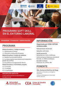 CEOE-Cepyme Guadalajara organiza el programa soft skill en el entorno laboral