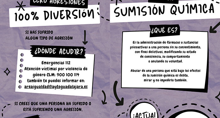 El Ayuntamiento de Guadalajara lanza por primera vez una campaña sobre cómo prevenir la sumisión química en la Feria Chica