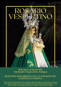 Procesión y Santo Rosario acompañando a la Señora Virgen de la Antigua el próximo día 11 de mayo