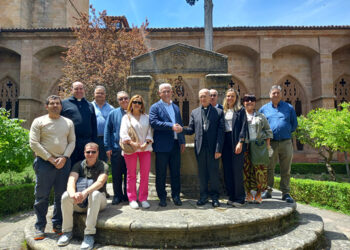 Vega visita con el obispo y la alcaldesa de Sigüenza las obras realizadas en la catedral con apoyo de la Diputación