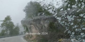 Granizo y nieve, el 1 de mayo, camino a Las Majadas