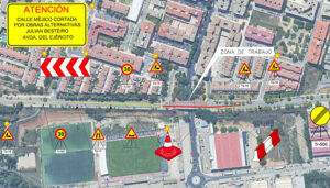 Cortes de tráfico en la calle Méjico a partir de este lunes, 17 de junio, por reparación del puente sobre Julián Besteiro