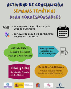 El Ayuntamiento de Villanueva de la Torre organiza unas ‘Semanas temáticas’ gracias al Plan Corresponsables para facilitar una conciliación familiar gratuita