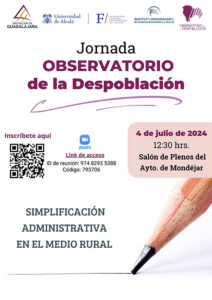 El Observatorio de la Despoblación de Guadalajara tratará en Budia y Mondéjar sobre tecnologías aplicadas al envejecimiento y la simplificación de trámites administrativos en el medio rural