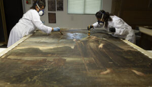 La Diputación de Cuenca restaura el cuadro de Santa Rosalía de Palermo y lo devuelve a la parroquia de Pineda de Cigüela