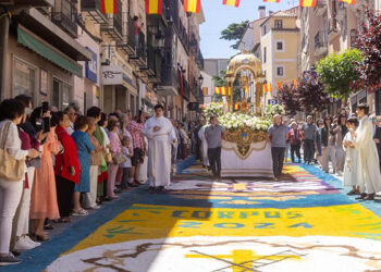 La procesión del Corpus Christi recorrió las calles de Guadalajara tapizadas con alfombras de colores y cantueso 3 La procesión del Corpus Christi recorrió las calles de Guadalajara tapizadas con alfombras de colores y cantueso