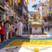La procesión del Corpus Christi recorrió las calles de Guadalajara tapizadas con alfombras de colores y cantueso