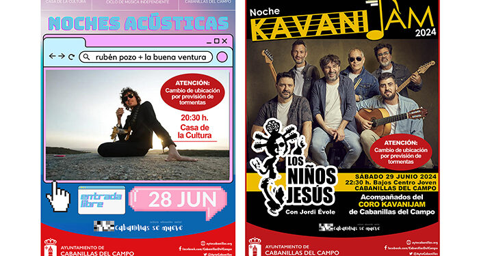 Los conciertos de este fin de semana en Cabanillas pasan "a cubierto" ante la probabilidad de tormentas