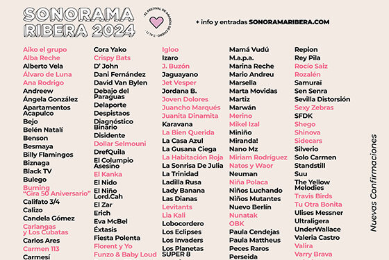 Más de cien artistas confirmados para el Sonorama Ribera 2024 1 Más de cien artistas confirmados para el Sonorama Ribera 2024