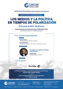 Vicente Vallés protagonista en un nuevo desayuno empresarial de CEOE-Cepyme Guadalajara