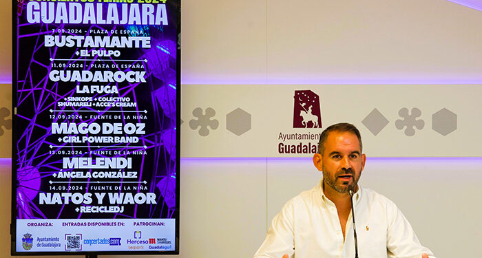 Bustamante, Mägo de Oz, Melendi, La Fuga y Natos y Waor con RECYCLED J actuarán en las Ferias y Fiestas de Guadalajara 2024 1 Bustamante, Mägo de Oz, Melendi, La Fuga y Natos y Waor con RECYCLED J actuarán en las Ferias y Fiestas de Guadalajara 2024