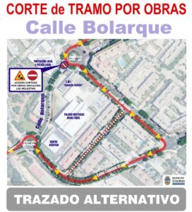 Corte de un carril de circulación en la calle Bolarque, del 15 al 17 de julio