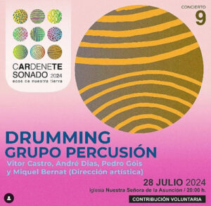 Drumming-Grupo de Percusión actúan este domingo en el festival cARdeneTE SONADO