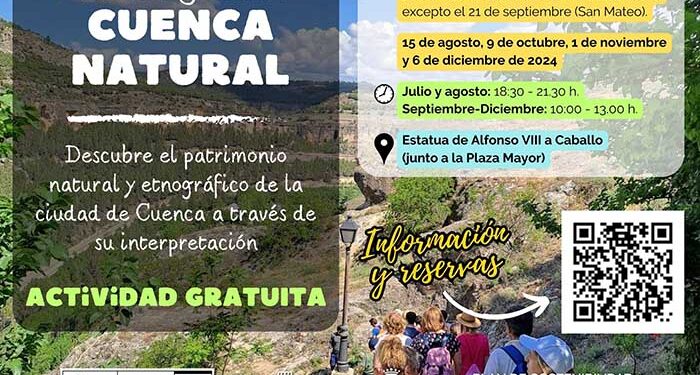 El Ayuntamiento pone en marcha un total de 24 rutas guiadas bajo el nombre ‘Cuenca Natural’ que arrancan este sábado 20 de julio 1 El Ayuntamiento pone en marcha un total de 24 rutas guiadas bajo el nombre ‘Cuenca Natural’ que arrancan este sábado 20 de julio
