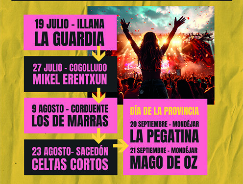 La Diputación de Guadalajara trae seis grandes “Conciertos con Encanto” gratuitos a pueblos de la provincia este verano 1 La Diputación de Guadalajara trae seis grandes “Conciertos con Encanto” gratuitos a pueblos de la provincia este verano