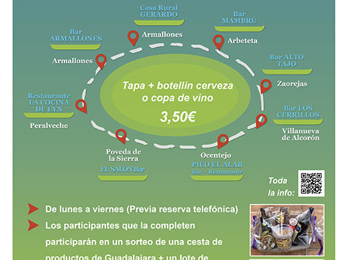 La IV Ruta de la Tapa del Alto Tajo se celebrará del 15 de julio al 31 de agosto 1 La IV Ruta de la Tapa del Alto Tajo se celebrará del 15 de julio al 31 de agosto