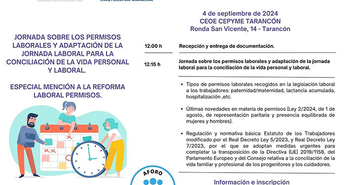 CEOE-Cepyme Tarancón acoge el próximo miércoles una charla sobre adaptación de jornada para la conciliación