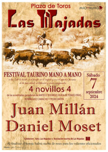 Cartel de la novillada que se celebrará en Las Majadas el 7 de septiembre con motivo de sus fiestas patronales.