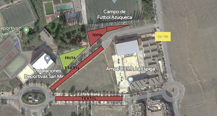 El mercadillo semanal de Azuqueca se traslada en septiembre a las inmediaciones del complejo San Miguel 1 El mercadillo semanal de Azuqueca se traslada en septiembre a las inmediaciones del complejo San Miguel
