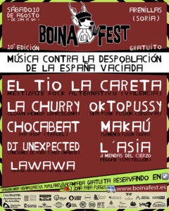 Este sábado el 10º Boina Fest multiplicará por 25 los habitantes de Arenillas con su música contra la despoblación