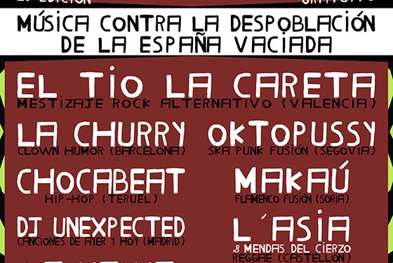 Este sábado el 10º Boina Fest multiplicará por 25 los habitantes de Arenillas con su música contra la despoblación