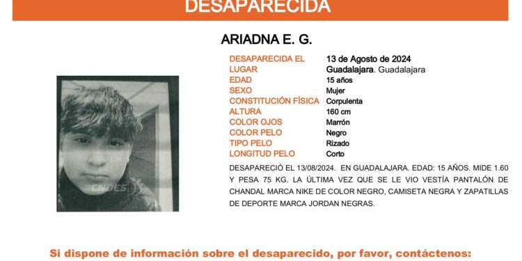 Se busca a Ariadna, desaparecida en Guadalajara el pasado día 13 de agosto 1 GVQlmQvWsAAygHy