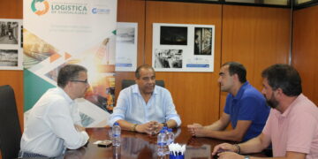 Reunión de trabajo del presidente de la Asociación de Logística de CEOE-CEPYME Guadalajara y el alcalde de Chiloeches ,