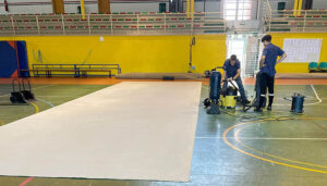 Trabajos de mantenimiento y puesta a punto en el Polideportivo San Blas de Cabanillas de cara a la nueva temporada 24-25