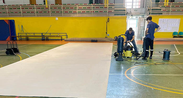 Trabajos de mantenimiento y puesta a punto en el Polideportivo San Blas de Cabanillas de cara a la nueva temporada 24-25 1 Trabajos de mantenimiento y puesta a punto en el Polideportivo San Blas de Cabanillas de cara a la nueva temporada 24-25