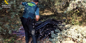 La Guardia Civil de Guadalajara detiene a dos personas por la sustracción de una tonelada de cable de cobre en Trijueque