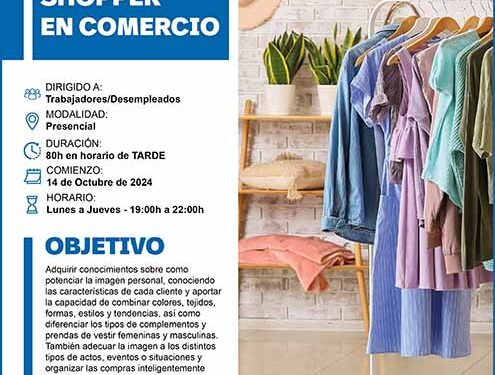 Abierto el plazo de inscripción para el curso gratuito de personal shopper en comercio de CEOE-Cepyme Guadalajara