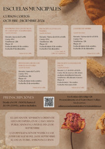 Abierto el plazo de preinscripción para los cursos de corta duración de las Escuelas Municipales de Guadalajara