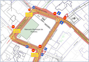 Cambios provisionales en la circulación por las obras en la plaza de la Antigua, entre las calles Alvarfáñez de Minaya y Manuel Medrano