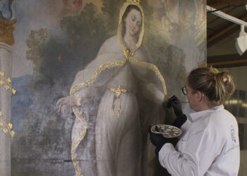 La Diputación de Cuenca restaura el cuadro de la Virgen de la Misericordia de la Colegiata de San Bartolomé en Belmonte