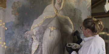 La Diputación de Cuenca restaura el cuadro de la Virgen de la Misericordia de la Colegiata de San Bartolomé en Belmonte