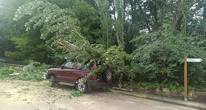La tormenta causa destrozos en la localidad de El Tobar
