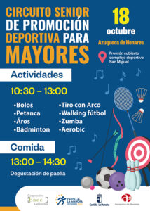 Azuqueca abre la inscripción en el "Circuito Sénior de promoción Deportiva" que se celebrará el día 18 en el Frontón