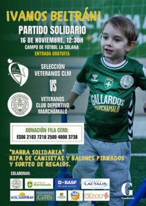 El Ayuntamiento, el CD Marchamalo y sus veteranos se unen por Beltrán, afectado por una enfermedad rara