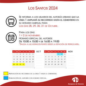 El autobús urbano de Azuqueca llegará hasta el cementerio con motivo de Todos los Santos