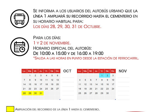 El autobús urbano de Azuqueca llegará hasta el cementerio con motivo de Todos los Santos