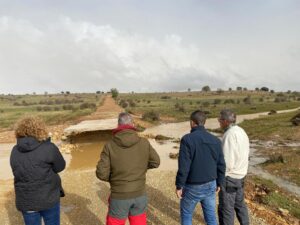 Escudero visita las zonas afectadas por las fuertes lluvias en la Comarca del Señorío de Molina