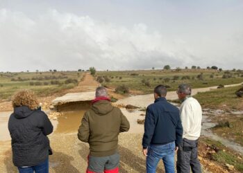 Escudero visita las zonas afectadas por las fuertes lluvias en la Comarca del Señorío de Molina